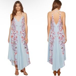 Free People FLAWED Blue Ashbury Printed Maxi Slip Dress
